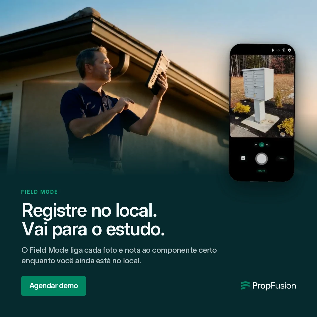 The same Meta ad in Brazilian Portuguese: headline 'Registre no local. Vai para o estudo.' and an Agendar demo button; photo, phone, logo and layout unchanged.